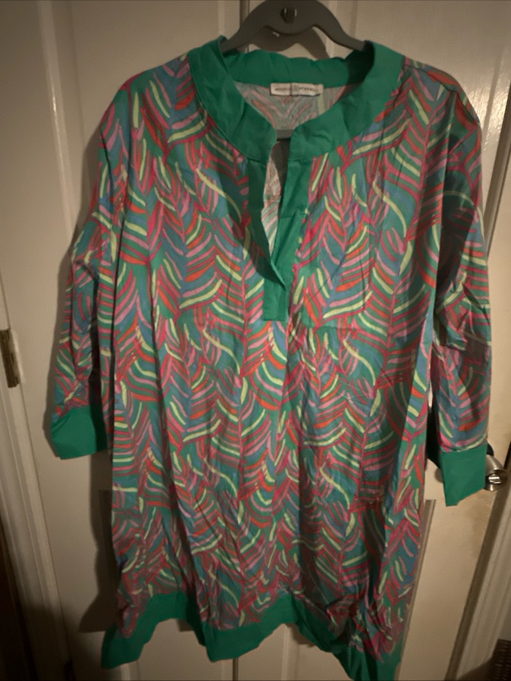 Green Multicolor Printed Midi Dress - Casual Tunic Style
